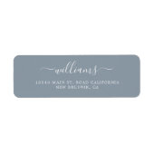 Moderne, dunkelblaue Chic-Kalligrafie-Skriptrückga (Vorne)