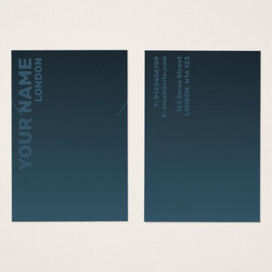 Moderne dunkelblaue Gradientenhalskarte (Vorne & Hinten)