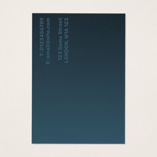 Moderne dunkelblaue Gradientenhalskarte (Rückseite)