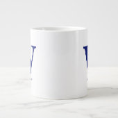 Moderne dunkelblaue Personalisierte Monogramm-Tass Jumbo-Tasse (Vorderseite)