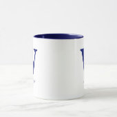 Moderne dunkelblaue Personalisierte Monogramm-Tass Tasse (Zentrum)