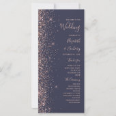 Moderne Dunkelblaue Rose Gold Glitzer Hochzeit (Vorderseite)