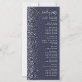 Moderne dunkelblaue silberne Glitter-Schrift Hochz (Rückseite)