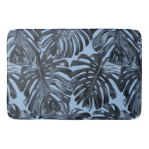 Moderne dunkelblaue tropische Palme-Blätter