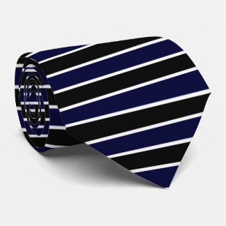 Moderne dunkelblaue und schwarze Streifen Krawatte