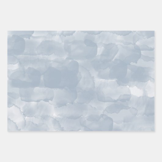 Moderne dunkelblaue Wasserfarben Pinselstriche Geschenkpapier Set (Vorderseite 2)