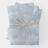 Moderne dunkelblaue Wasserfarben Pinselstriche Geschenkpapier Set (Beispiel)