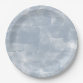 Moderne dunkelblaue Wasserfarben Pinselstriche Pappteller (Vorderseite)