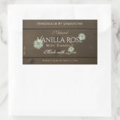 Moderne dunkelbraune Holzkörner-Produktkennzeichnu Rechteckiger Aufkleber (Tasche)