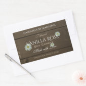 Moderne dunkelbraune Holzkörner-Produktkennzeichnu Rechteckiger Aufkleber (Umschlag)