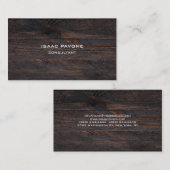 Moderne dunkelbraune Holztextur Beruflich Visitenkarte (Vorne/Hinten)