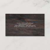 Moderne dunkelbraune Holztextur Beruflich Visitenkarte (Rückseite)