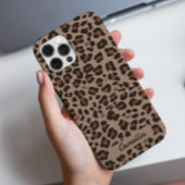 Moderne Dunkelbraune Leopard Gepard Muster iPhone Hülle