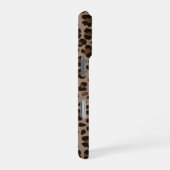 Moderne Dunkelbraune Leopard Gepard Muster iPhone Hülle (Rechte Seite)