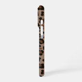 Moderne Dunkelbraune Leopard Gepard Muster iPhone Hülle (Linke Seite)