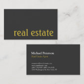 Moderne dunkelgraue Agent-Visitenkarte Visitenkarte (Vorne/Hinten)