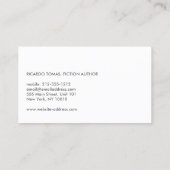 Moderne dunkelgraue Autoren, Schriftsteller, Notar Visitenkarte (Rückseite)