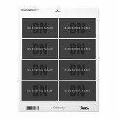 Moderne, dunkelgraue, bearbeitbare Vorlage für Mon (Vorne)