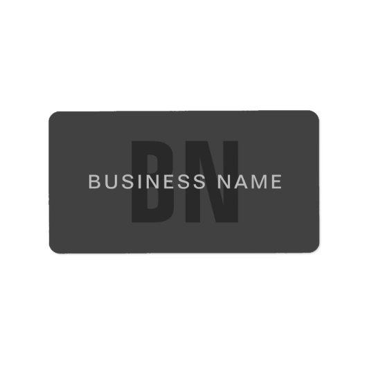 Moderne, dunkelgraue, bearbeitbare Vorlage für Mon Adressaufkleber (Vorne)