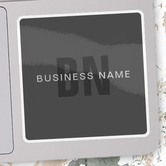 Moderne, dunkelgraue, bearbeitbare Vorlage für Mon Aufkleber