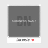 Moderne, dunkelgraue, bearbeitbare Vorlage für Mon Aufkleber (Blatt)