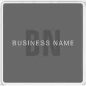 Moderne, dunkelgraue, bearbeitbare Vorlage für Mon Aufkleber (Vorderseite)