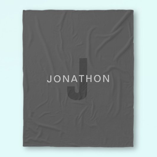 Moderne, dunkelgraue, bearbeitbare Vorlage für Mon Fleecedecke