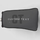 Moderne, dunkelgraue, bearbeitbare Vorlage für Mon Golf Headcover (Vorderseite)