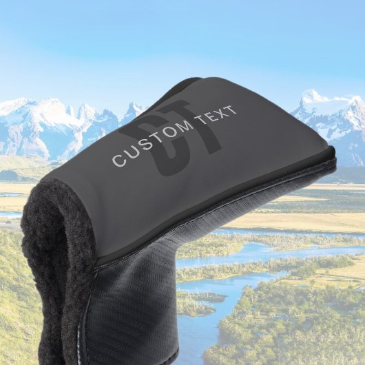 Moderne, dunkelgraue, bearbeitbare Vorlage für Mon Golf Headcover