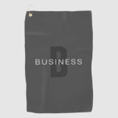 Moderne, dunkelgraue, bearbeitbare Vorlage für Mon Golfhandtuch (Vorderseite)