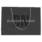 Moderne, dunkelgraue, bearbeitbare Vorlage für Mon Große Geschenktüte (Rückseite)