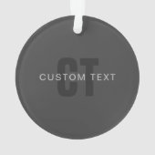 Moderne, dunkelgraue, bearbeitbare Vorlage für Mon Ornament (Rückseite)