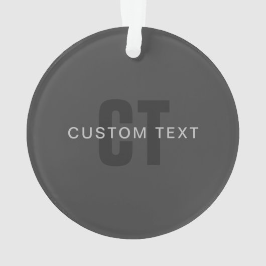 Moderne, dunkelgraue, bearbeitbare Vorlage für Mon Ornament (Rückseite)