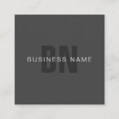 Moderne, dunkelgraue, bearbeitbare Vorlage für Mon Quadratische Visitenkarte (Vorderseite)