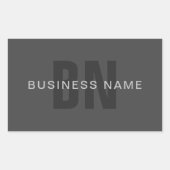 Moderne, dunkelgraue, bearbeitbare Vorlage für Mon Rechteckiger Aufkleber (Vorderseite)