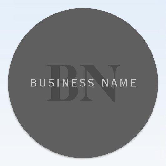Moderne, dunkelgraue, bearbeitbare Vorlage für Mon Runder Aufkleber