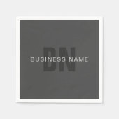 Moderne, dunkelgraue, bearbeitbare Vorlage für Mon Serviette (Vorderseite)