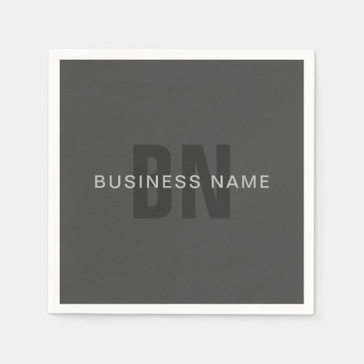 Moderne, dunkelgraue, bearbeitbare Vorlage für Mon Serviette (Vorderseite)