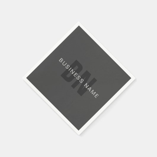 Moderne, dunkelgraue, bearbeitbare Vorlage für Mon Serviette (Ecke)