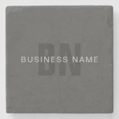 Moderne, dunkelgraue, bearbeitbare Vorlage für Mon Steinuntersetzer (Vorderseite)