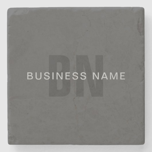 Moderne, dunkelgraue, bearbeitbare Vorlage für Mon Steinuntersetzer (Vorderseite)