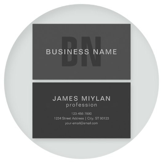 Moderne, dunkelgraue, bearbeitbare Vorlage für Mon Visitenkarte