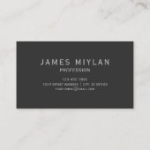 Moderne, dunkelgraue, bearbeitbare Vorlage für Mon Visitenkarte (Rückseite)