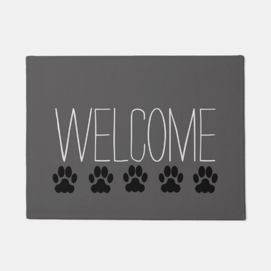 Moderne, dunkelgraue Begrüßungshundekugeln Fußmatte (Vorderseite)