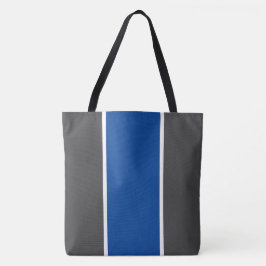 Moderne dunkelgraue, dunkelblaue, weiße Streifen Tasche