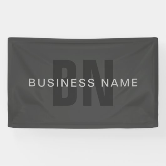 Moderne dunkelgraue editierbare Monogramm-Designvo Banner (Horizontal)