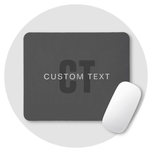 Moderne dunkelgraue editierbare Monogramm-Designvo Mousepad