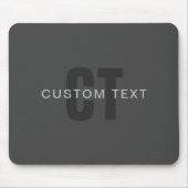 Moderne dunkelgraue editierbare Monogramm-Designvo Mousepad (Vorne)