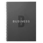 Moderne dunkelgraue editierbare Monogramm-Designvo Notizblock (Vorderseite)