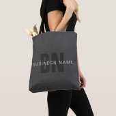 Moderne dunkelgraue editierbare Monogramm-Designvo Tasche (Von Nahem)